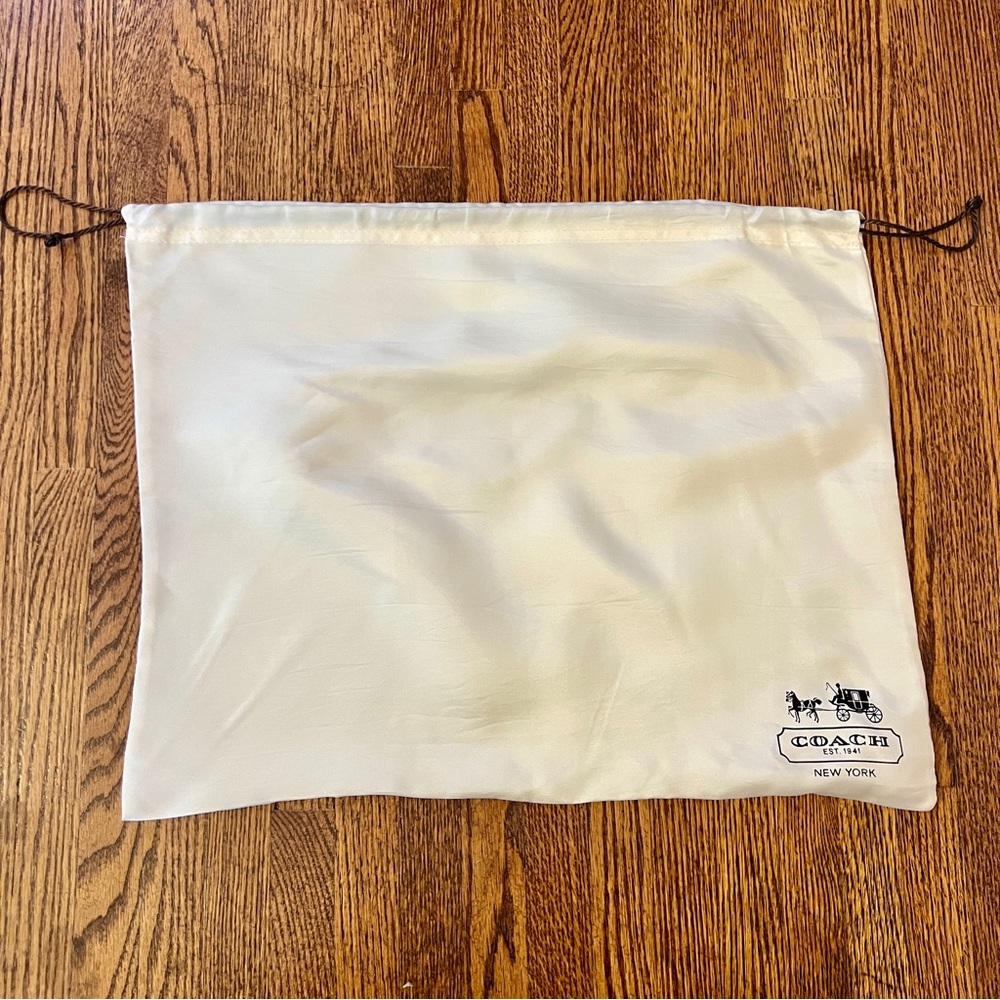 Coach Cream Dust Bag with small brown emblem 15.5”x19.5”